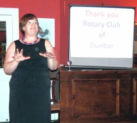 MP for East Lothian Fiona O’Donnell who is setting up a new charity, East Lothian Food Bank, speaks to members of Dunbar Rotary Club on Monday evening
